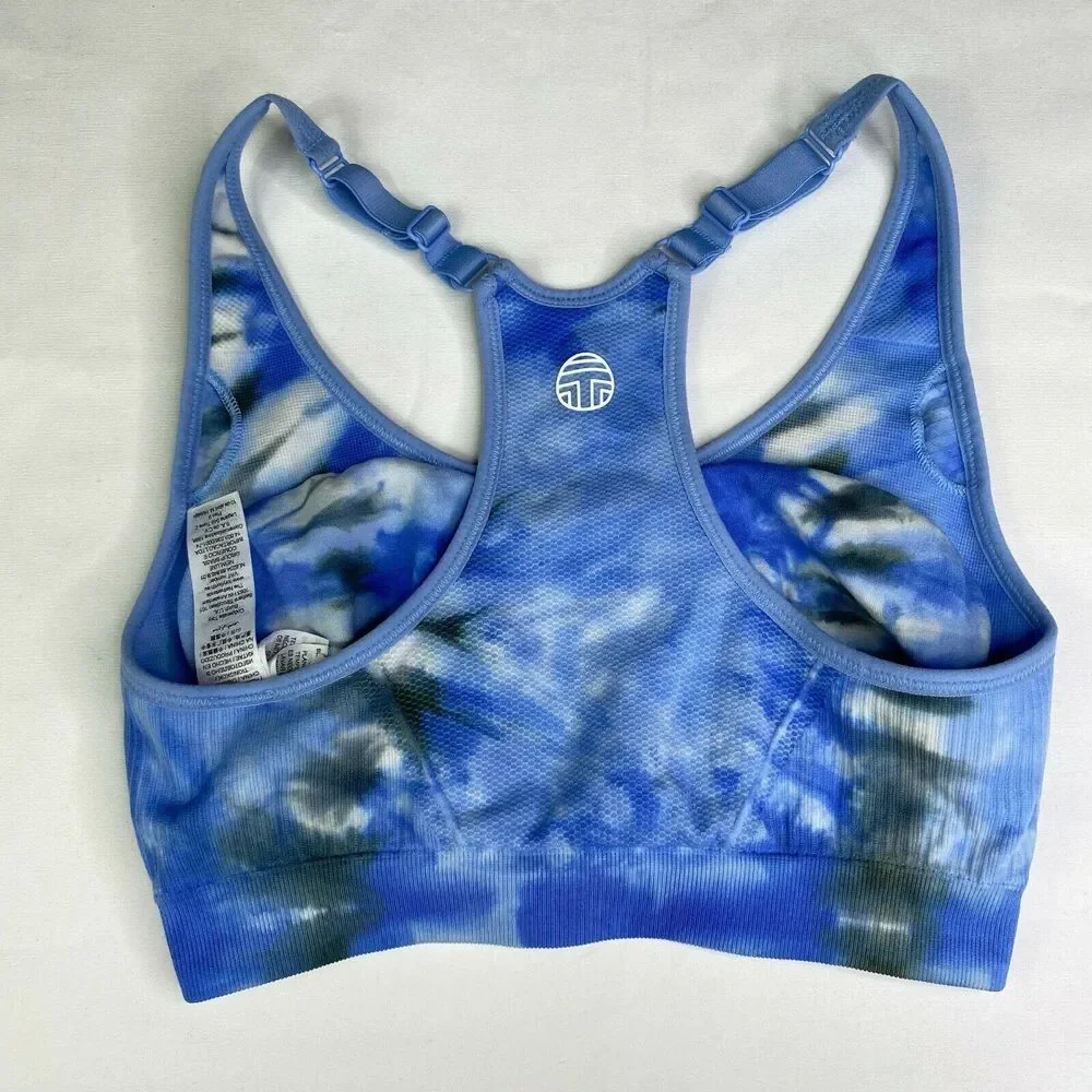 Tory Burch Tie-Dye Seamless Racerback Sports Bra Women's Size Extra Small XS